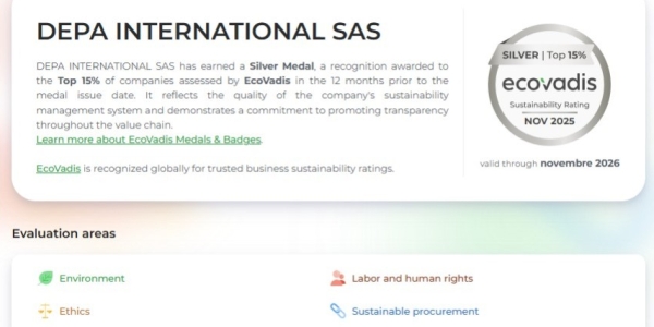 DEPA récompensé par la médaille d’argent EcoVadis pour sa performance RSE